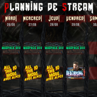 Planning de Stream Semaine 35 - 2025