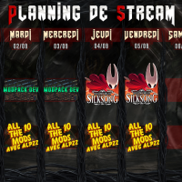 Planning de Stream Semaine 36 - 2025