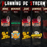 Planning de Stream Semaine 48 - 2025