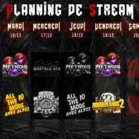 Planning de Stream Semaine 51 - 2025