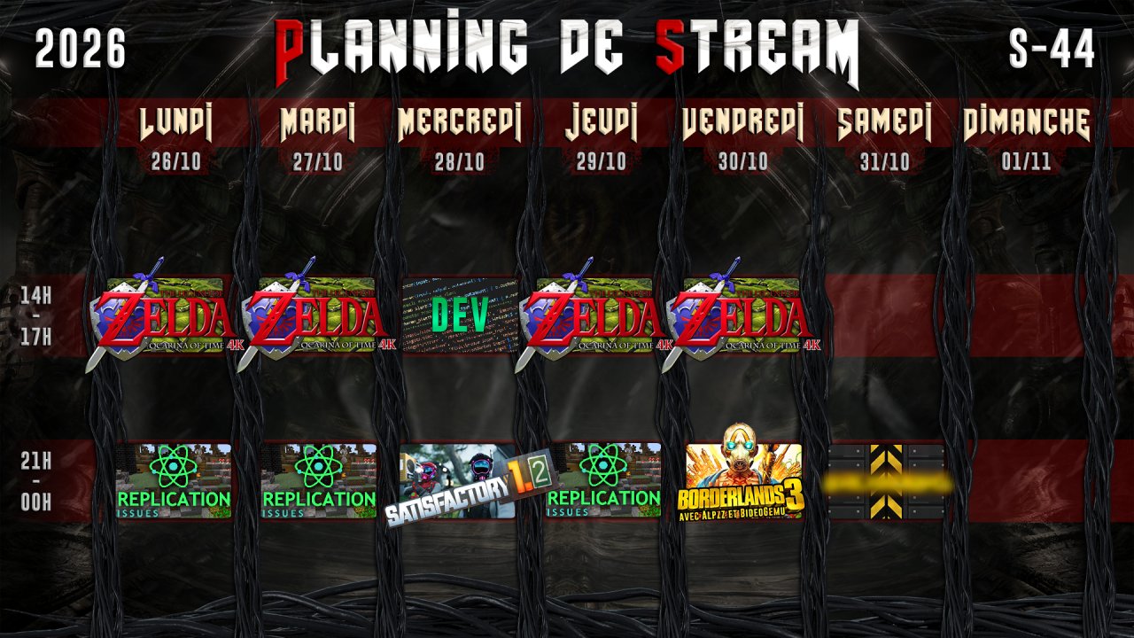 Planning semaine 44 — 2026